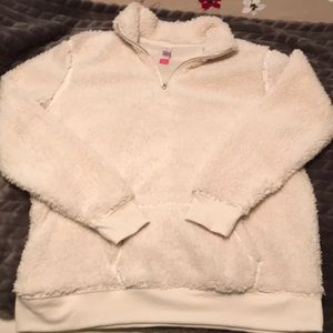 *Gifted*.  Cream Fluffy pullover jacket